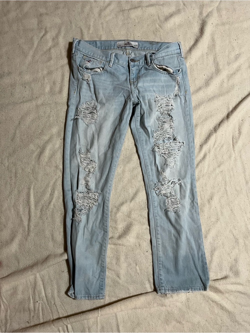 Vintage Hollister Light Blue Ripped Capris
